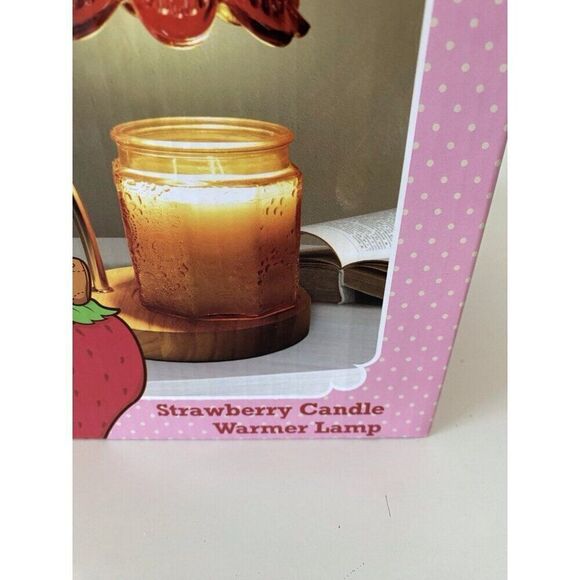 Strawberry Shortcake Candle Warmer Lamp Glass Shade Wood Base W/ Timer VIRAL NEW main image 10